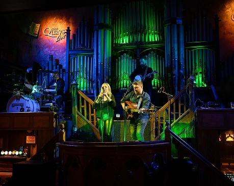 Traditional Irish music band performing live at The Quays